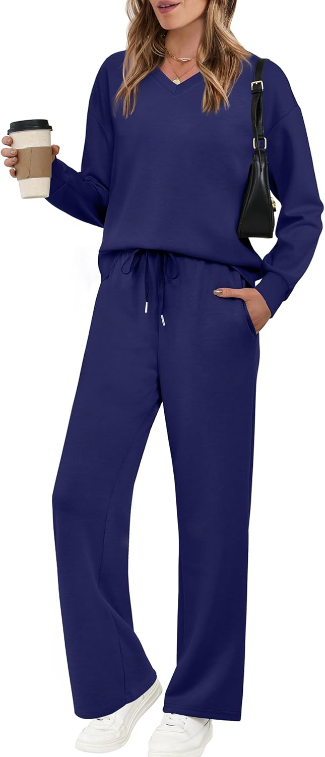 Detalle de WIHOLL Lounge Sets 2-Piece V Neck XS-XXL