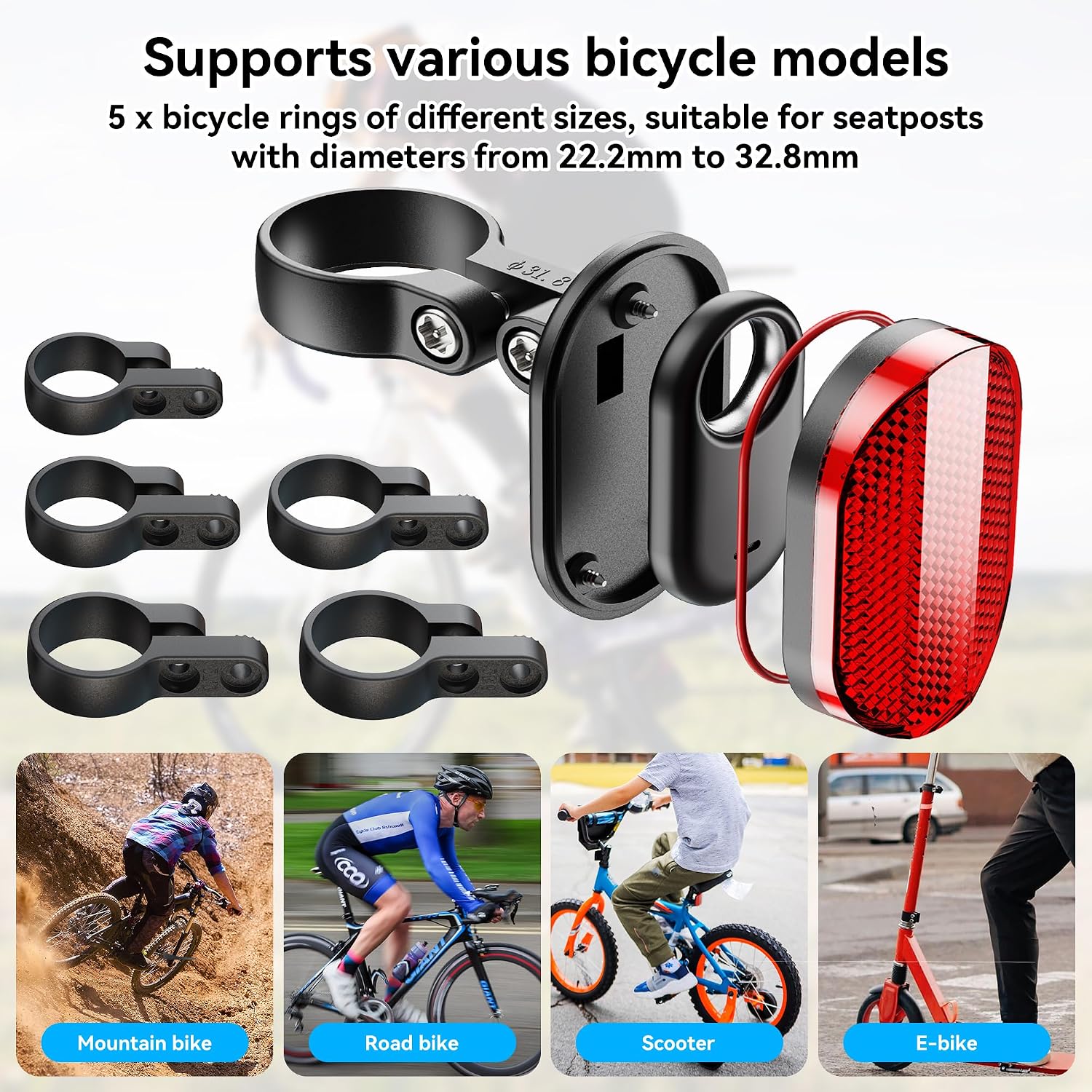 Thumbnail 3 de DDJ DDJ-QT-SX/AT-WD-002 fietshouder voor AirTag, Moto Tag en SmartTag 2
