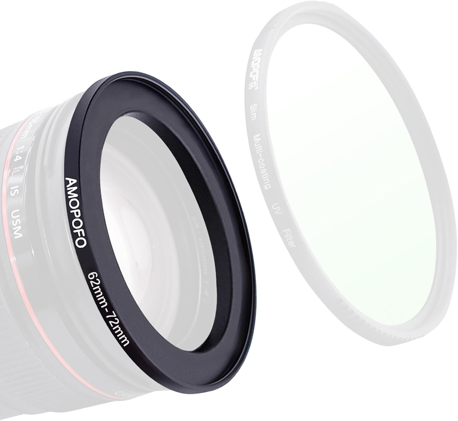 Detalle de AMOPOFO 62mm to 72mm Step Up Ring for Filters