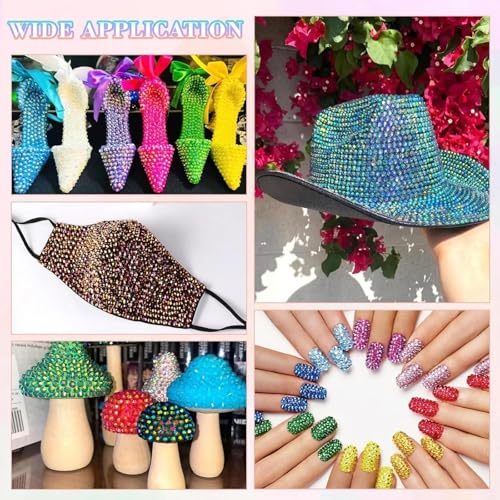 Thumbnail 3 de ICEROSEE Nail Art Kit: 40 Colour 3mm Flat-Back Rhinestones with Pick Up Pen, Tweezers & Storage Tray