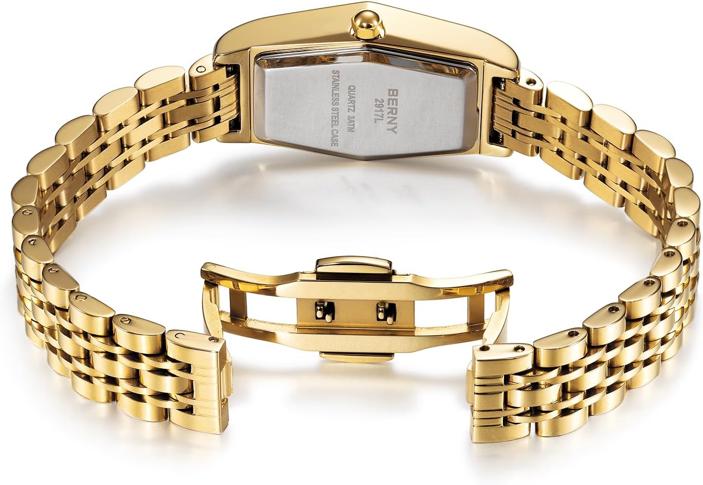 Detalle de BERNY Gold Uhr Hexagon Damen Analoguhr