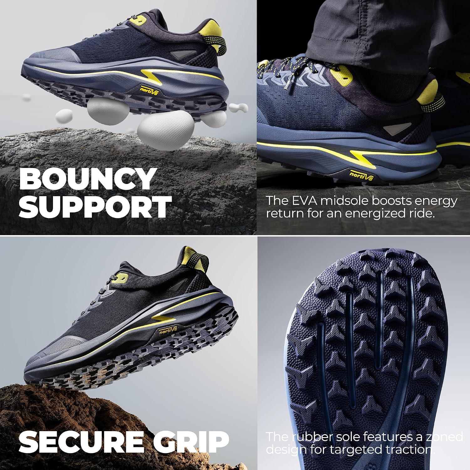 Detalle 2 de NORTIV 8 Men's Wide Toe Box Trail Running Shoes
