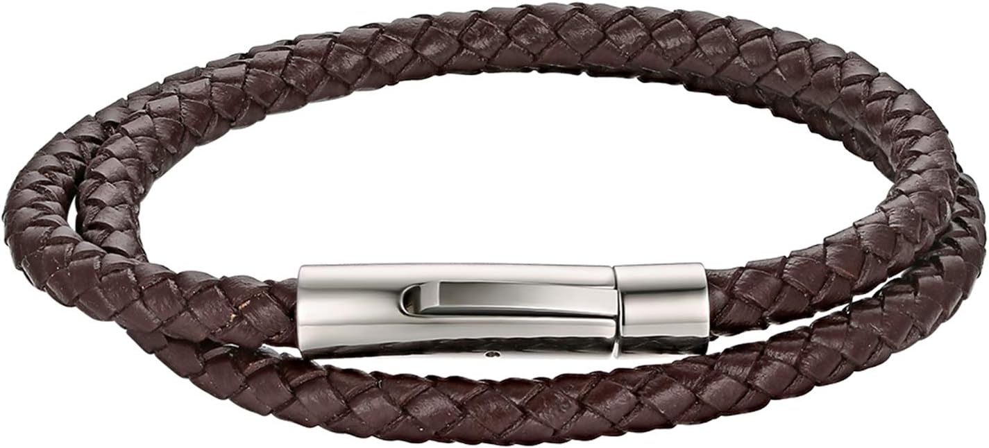 Thumbnail 6 de Cupimatch Armband Herren Lederarmband, Edelstahl Geflochten – Manschette als stilvolles Geschenk