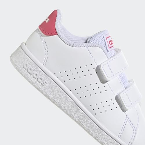 Thumbnail 3 de adidas Mixte bébé Advantage Lifestyle Court Two Hook-And-Loop Shoes – Cloud White / Real Pink / Core Black (26 EU)
