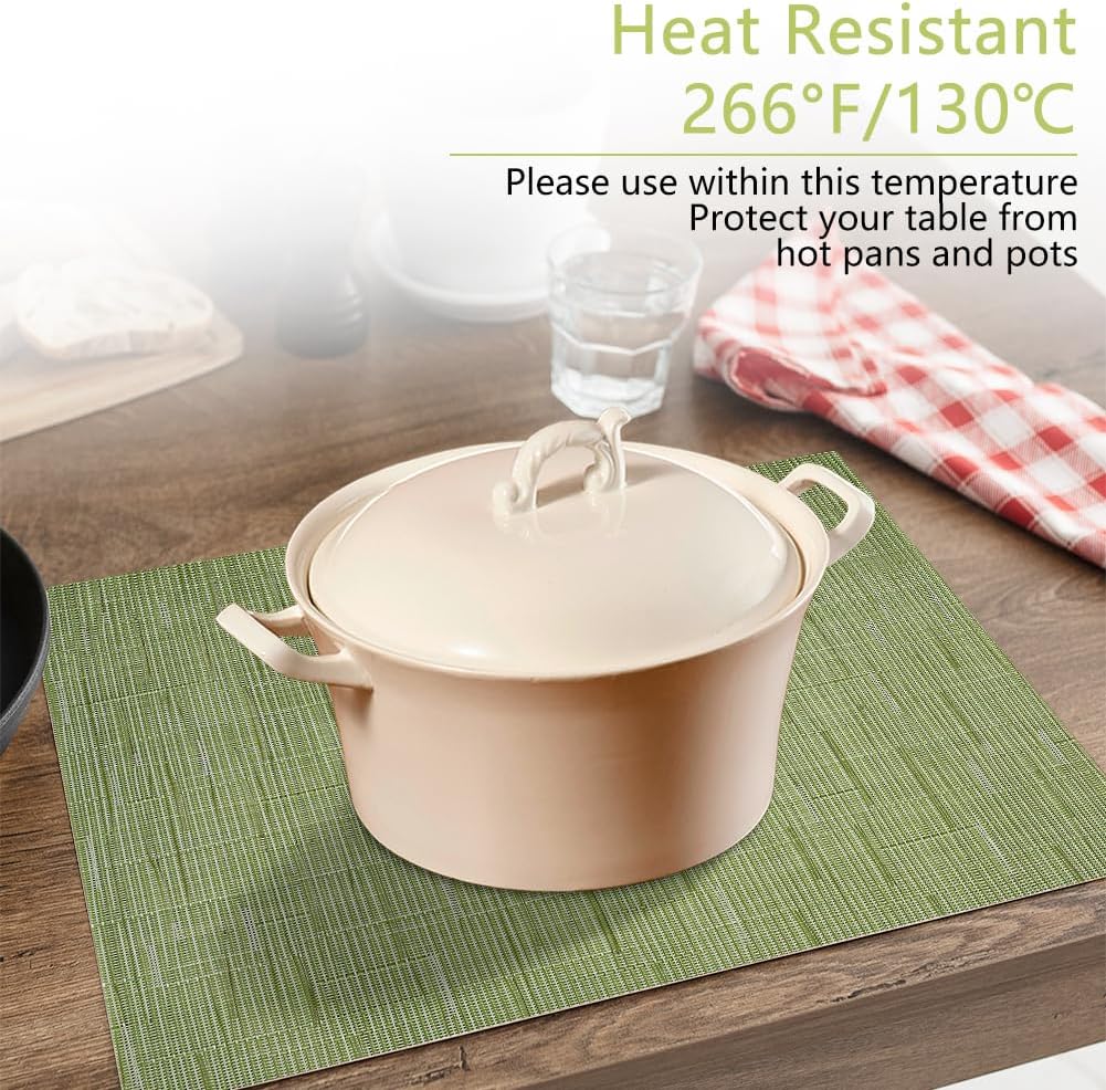 Detalle de AUAUY M1-4141203 placemats van pvc, 30 x 45 cm, antislip, set van 6