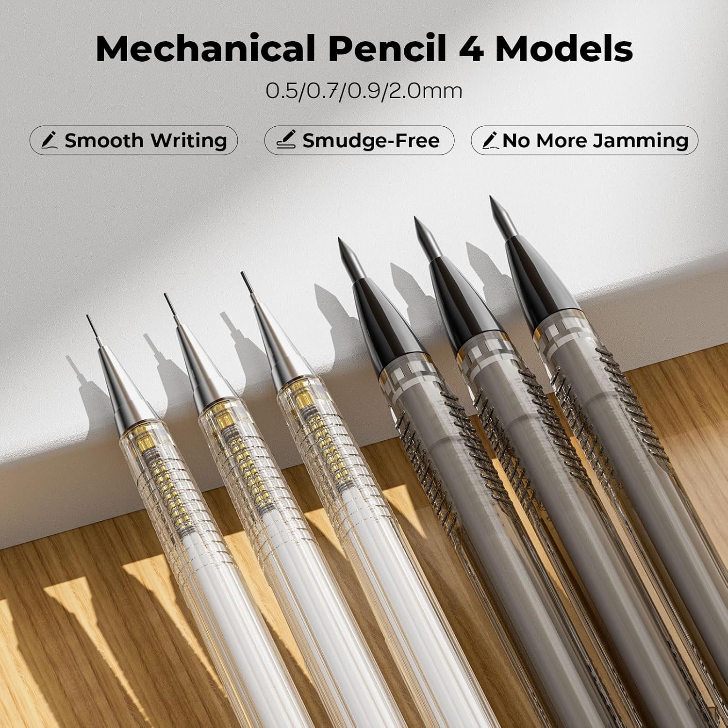 Thumbnail 1 de Nicpro 6 Piece Mechanical Pencil Set with Case for Drawing and Writing