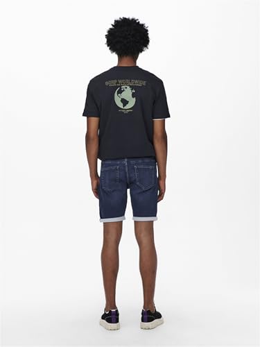 Thumbnail 4 de Only & Sons Onsply Reg D Blue Jog PK 8582 Dnm Noos — Pantalones Cortos Vaqueros Elásticos para Hombre