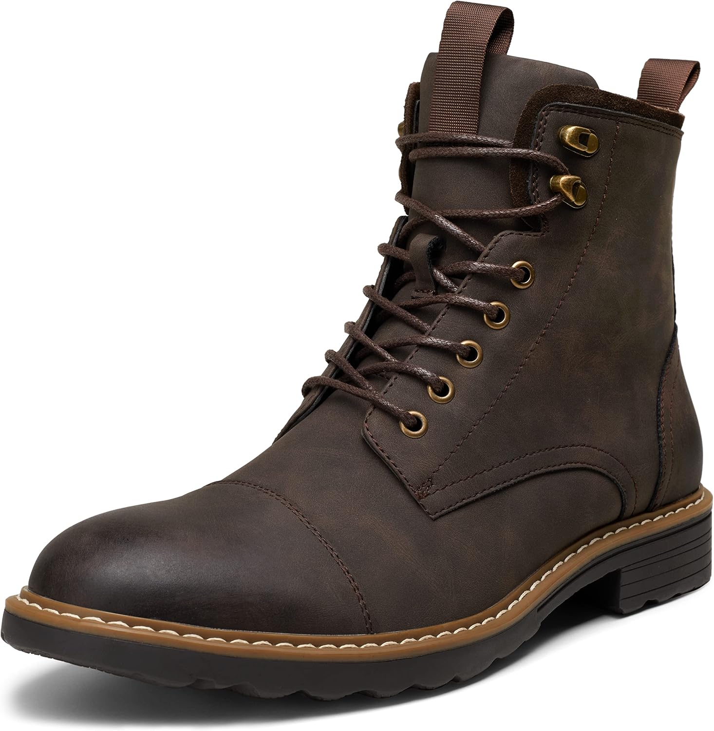 Detalle de VOSTEY Herren Winterschuhe Motorrad-Casual: Chelsea-Boots mit durchgehendem Seitenreißverschluss