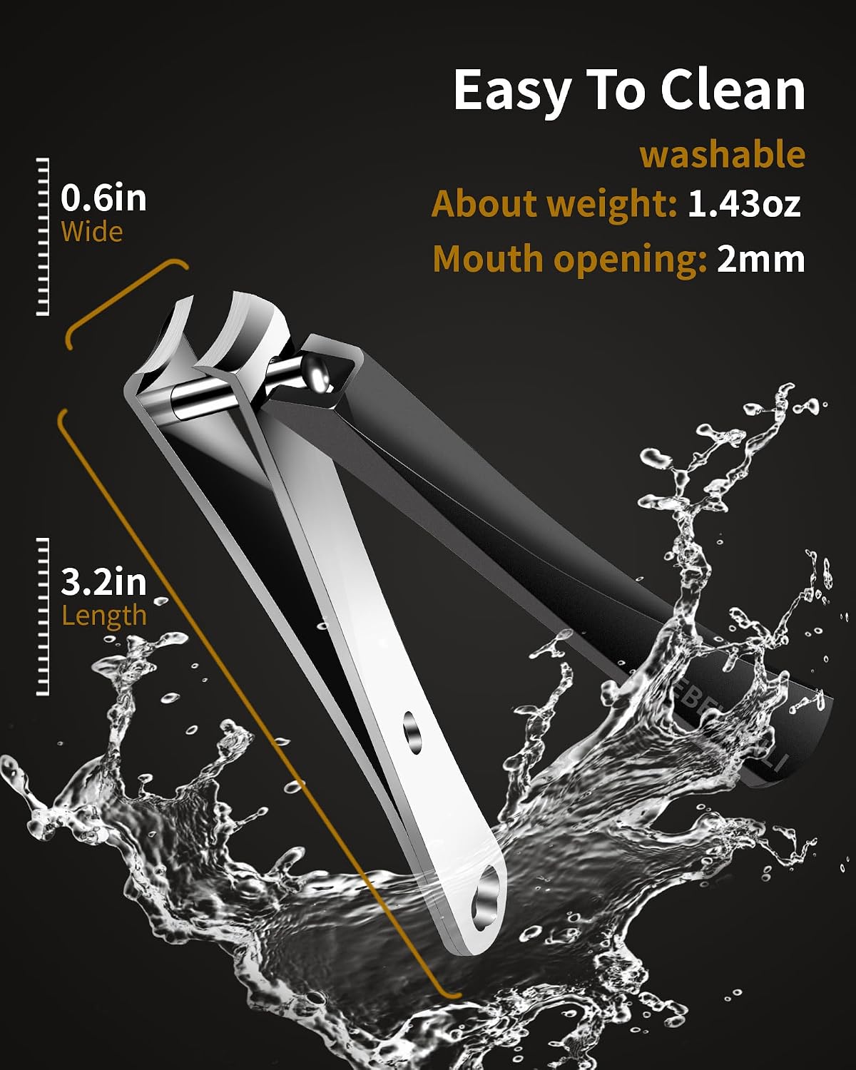Thumbnail 5 de EBEWANLI Large Nail Clippers: 15mm Ultra Wide Jaw with Built‑in Nail File