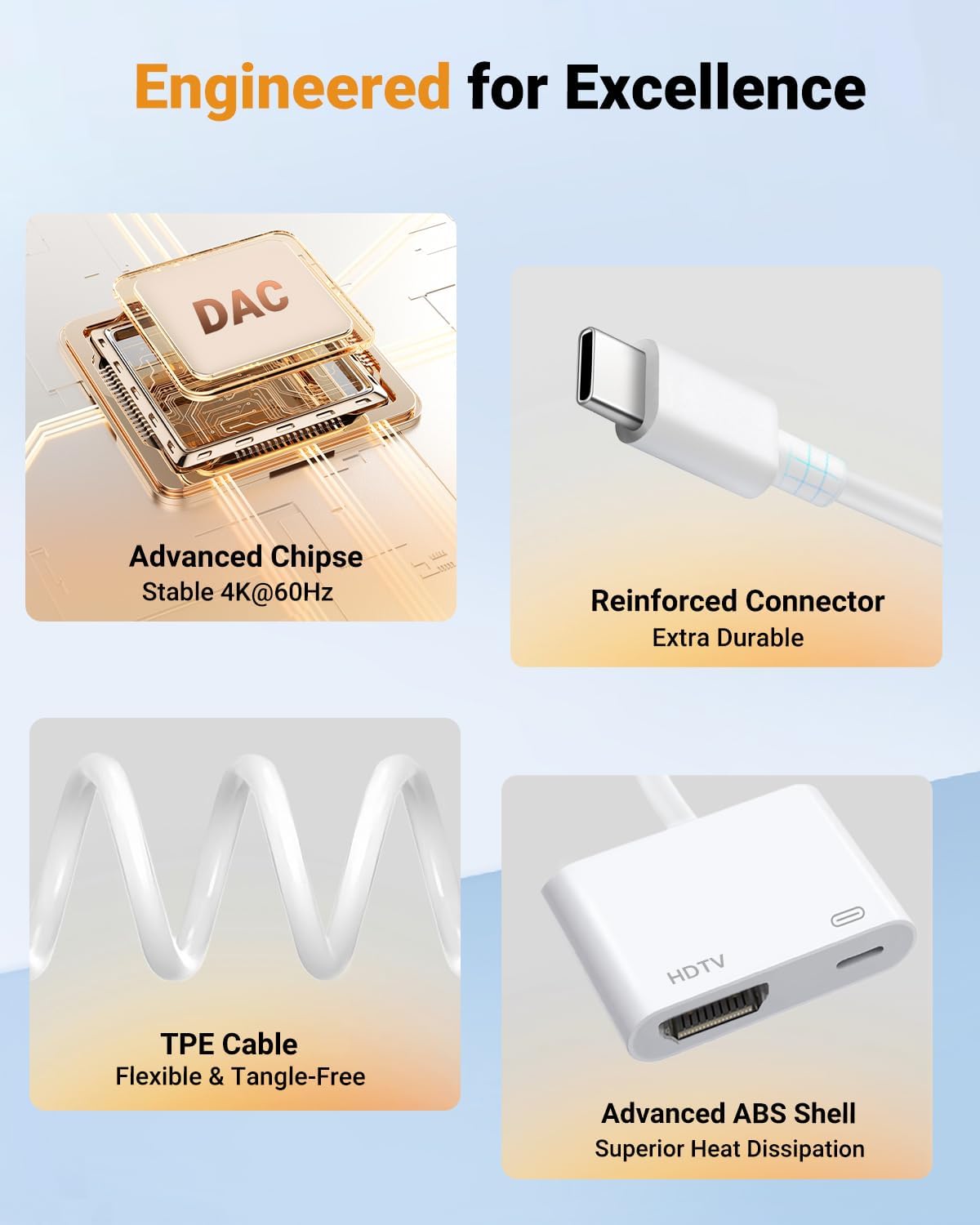 Detalle 1 de Microwoo USB-C to HDMI Adapter with 4K Output and 100W PD