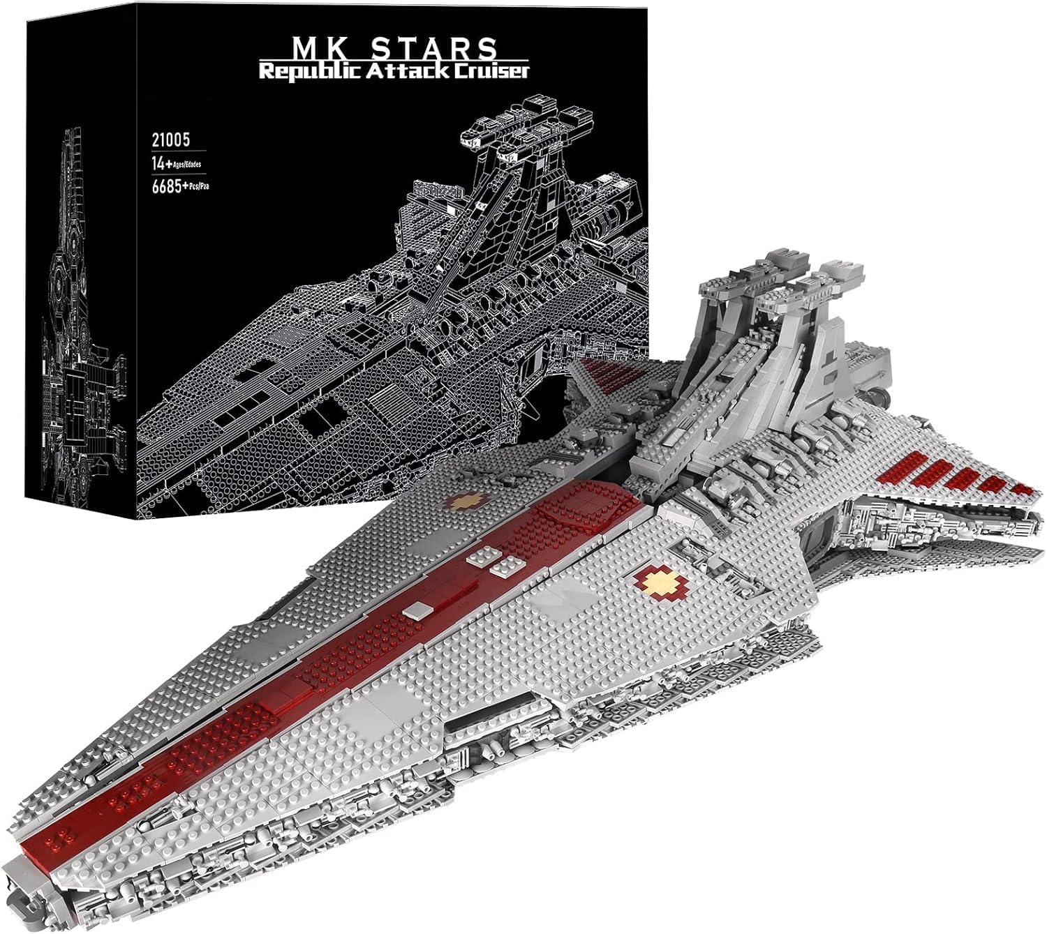 Detalle de SHHFWU 21005 MOC Star Destroyer Raumschiff