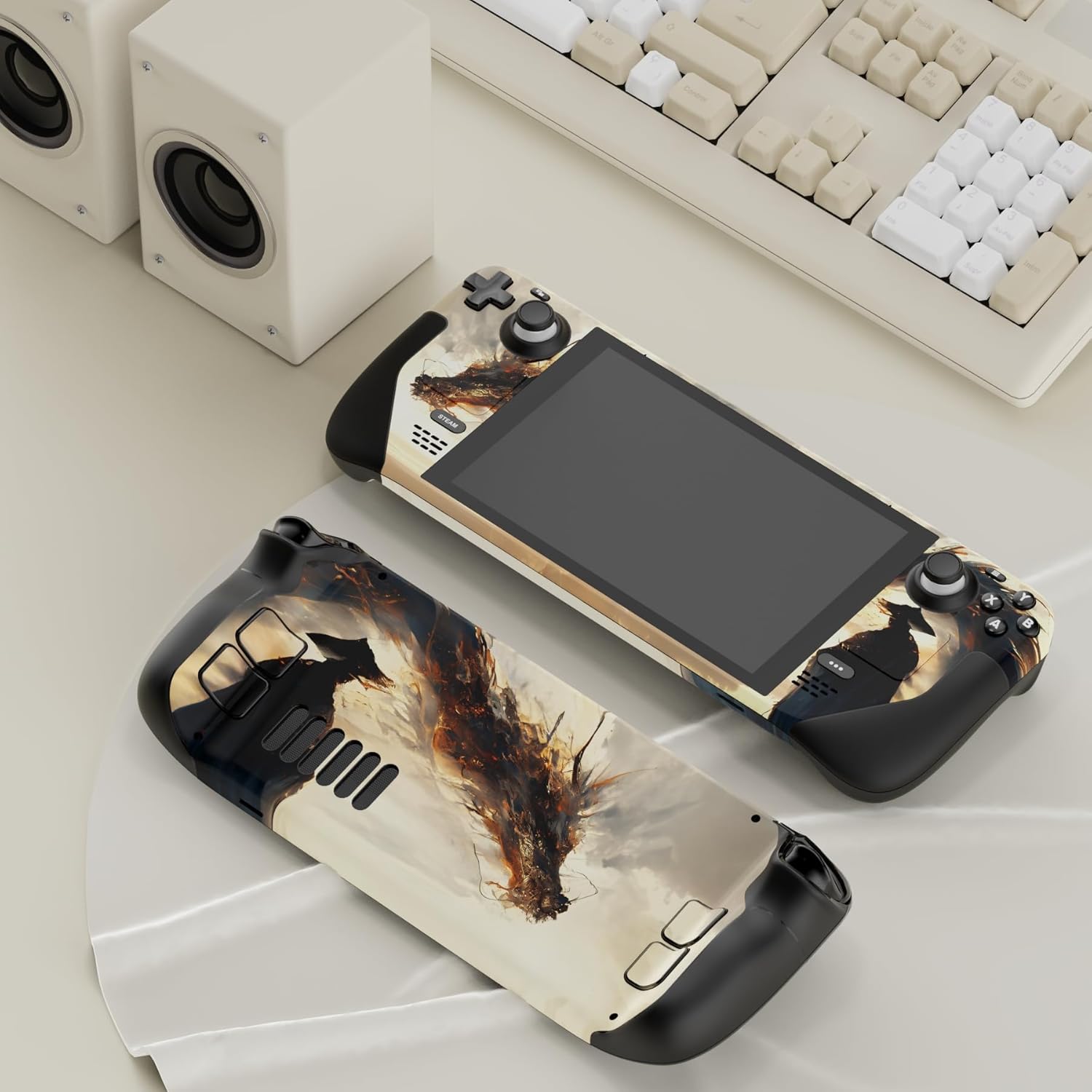 Detalle de playvital Custom Stickers for Steam Deck LCD — Full Set Protective Skin Decal (Cloudwalker’s Encounter)
