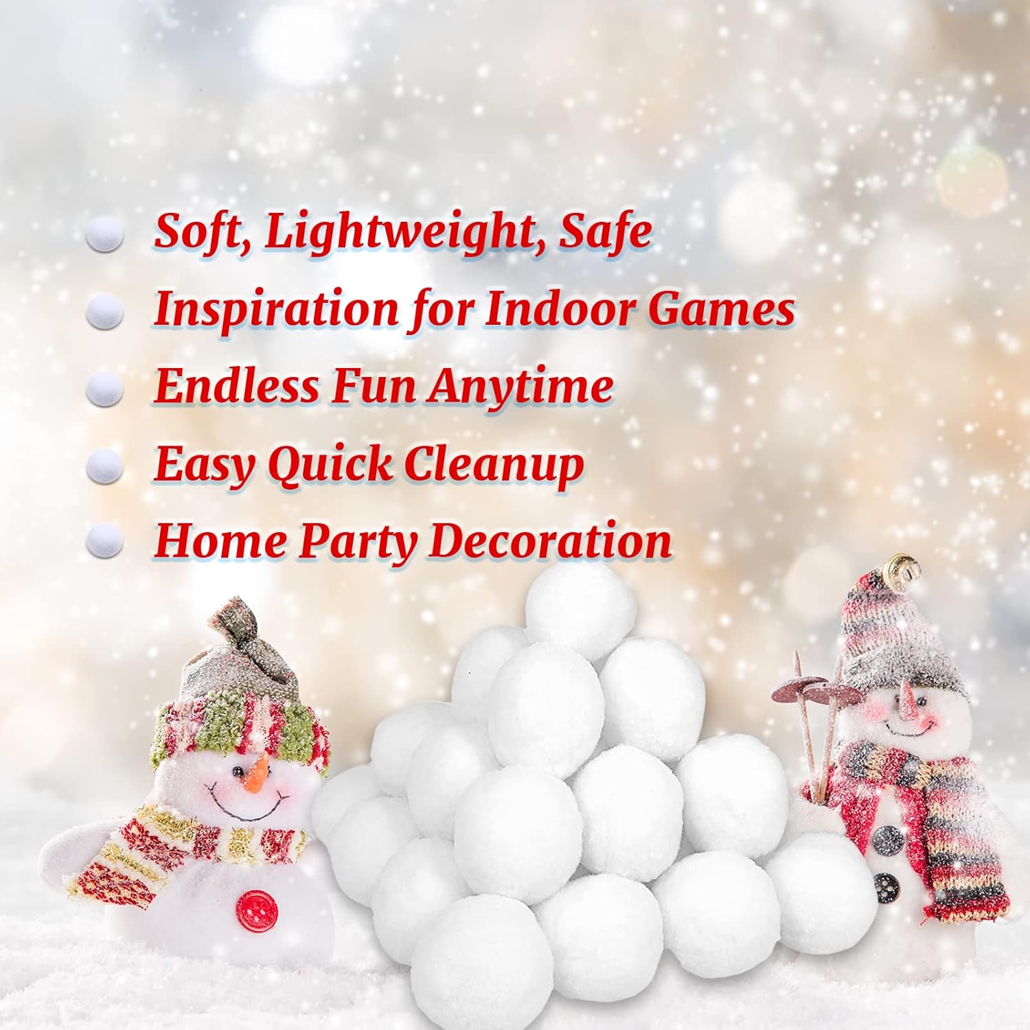 Detalle de Climfusion fake snowballs 50 pack, 3 inch