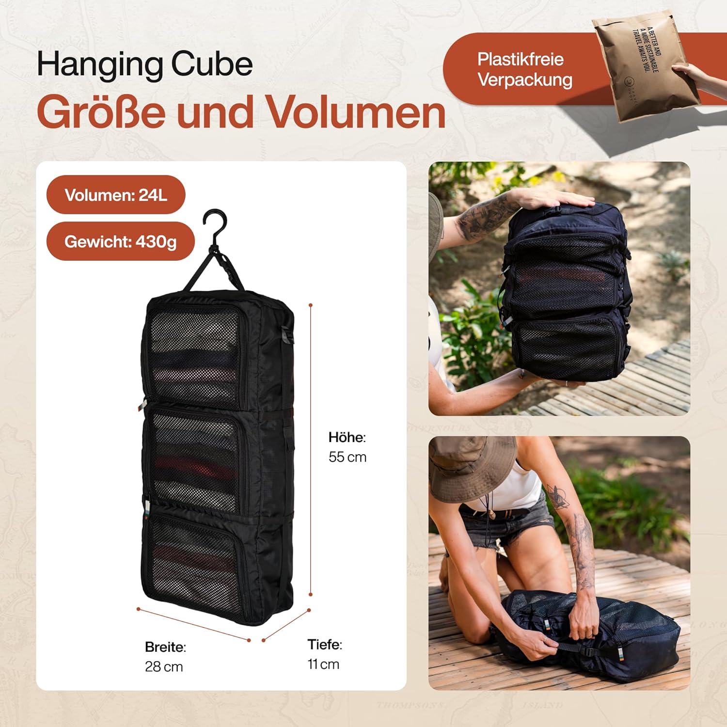 Thumbnail 6 de TRAVEL DUDE Hanging Packing Cube für Reisen