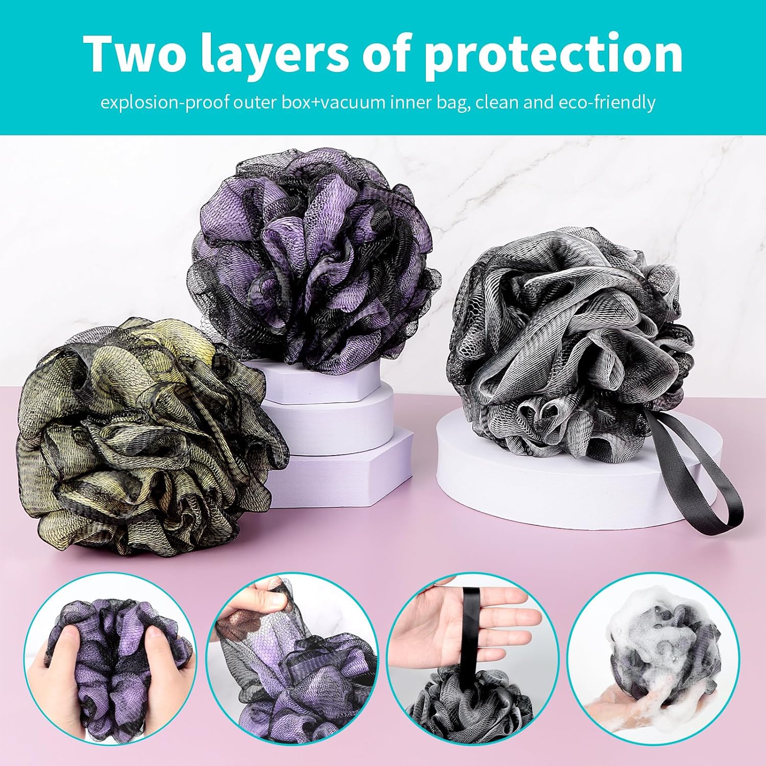 Detalle 2 de BCKENEY Bath Loofah Pack of 4 60G