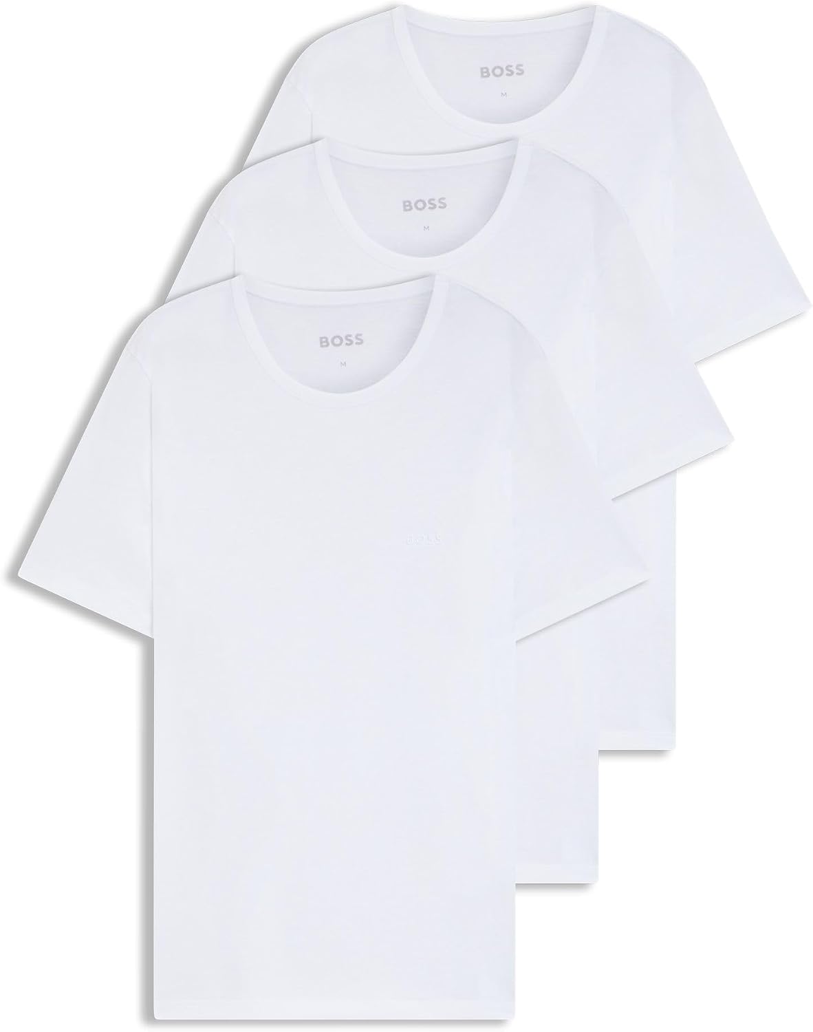 Detalle de Boss Tshirt RN 3P Classic - Camiseta blanca para hombre (M) de manga corta