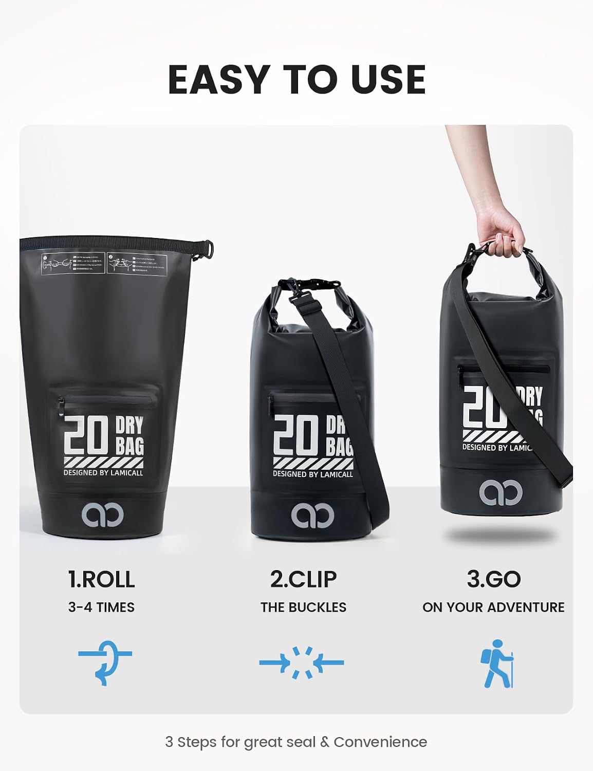 Thumbnail 5 de Lamicall Dry Bag 20L waterproof backpack