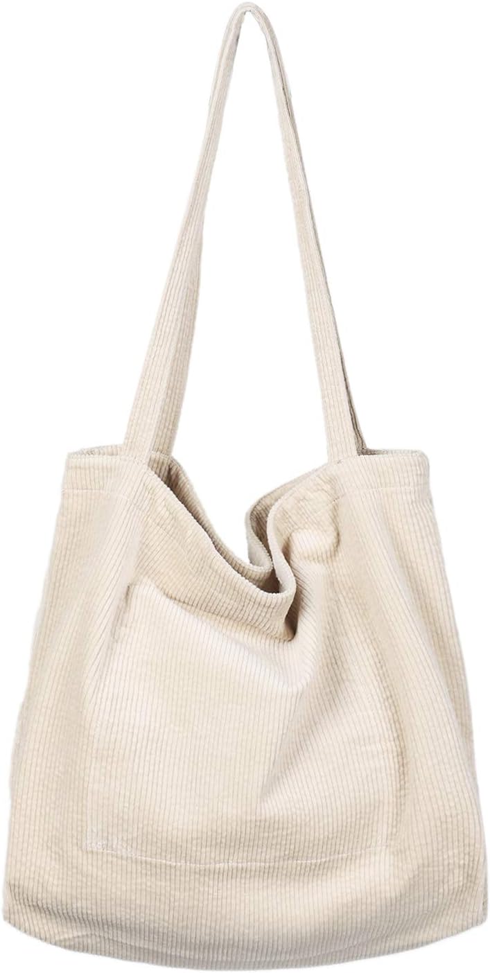 Thumbnail 5 de Etercycle Umhängetasche Damen (Beige) – große Kapazität im Cord-Look für Alltag, Büro & Schule