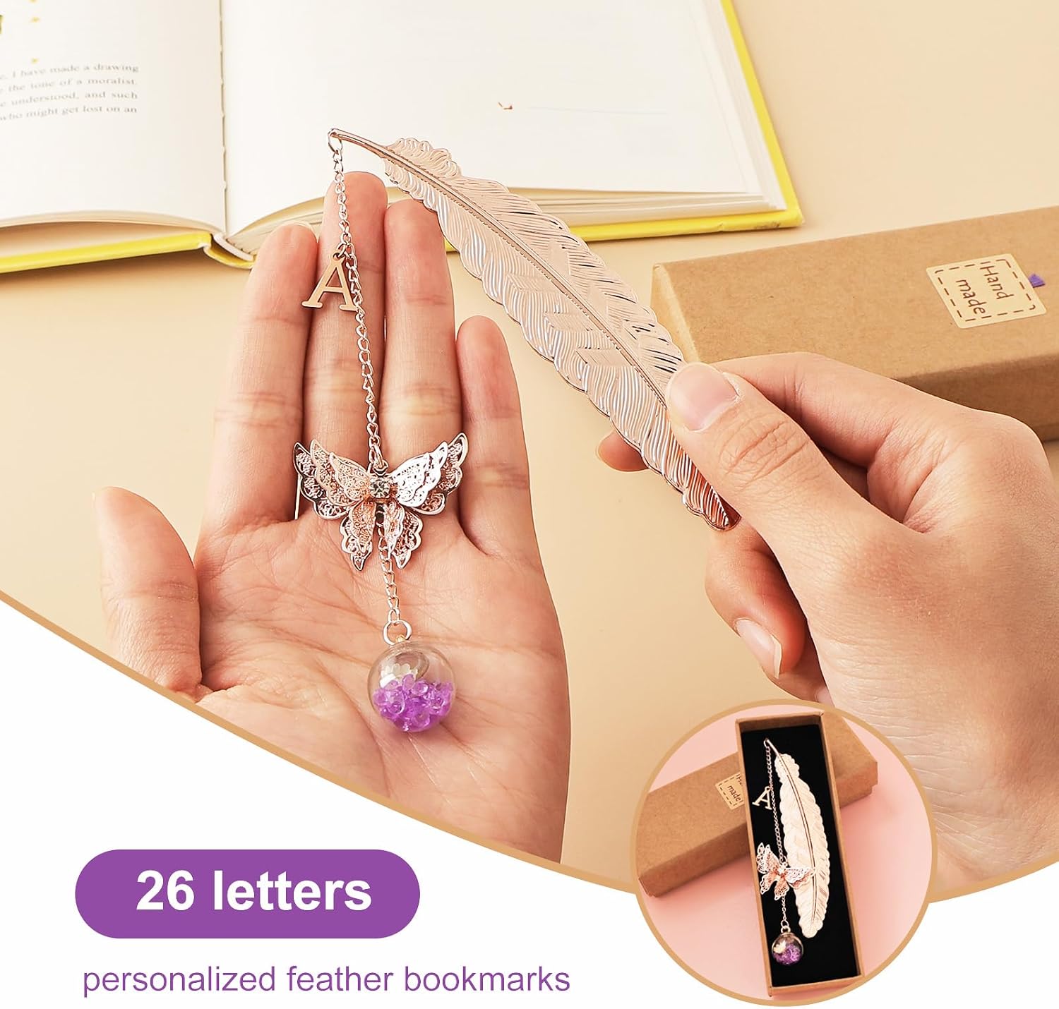 Thumbnail 4 de Snycler Metal Feather Bookmark, Rose Gold
