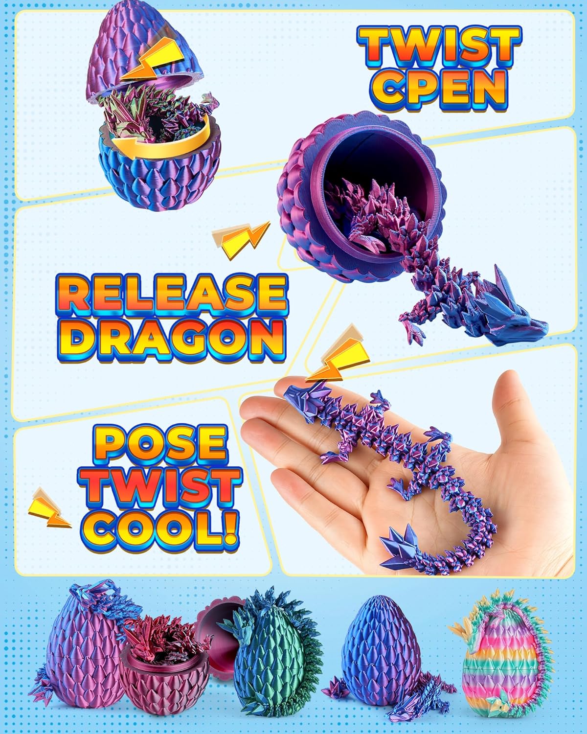Thumbnail 5 de Rapean 8 Dragon Eggs 4Pack