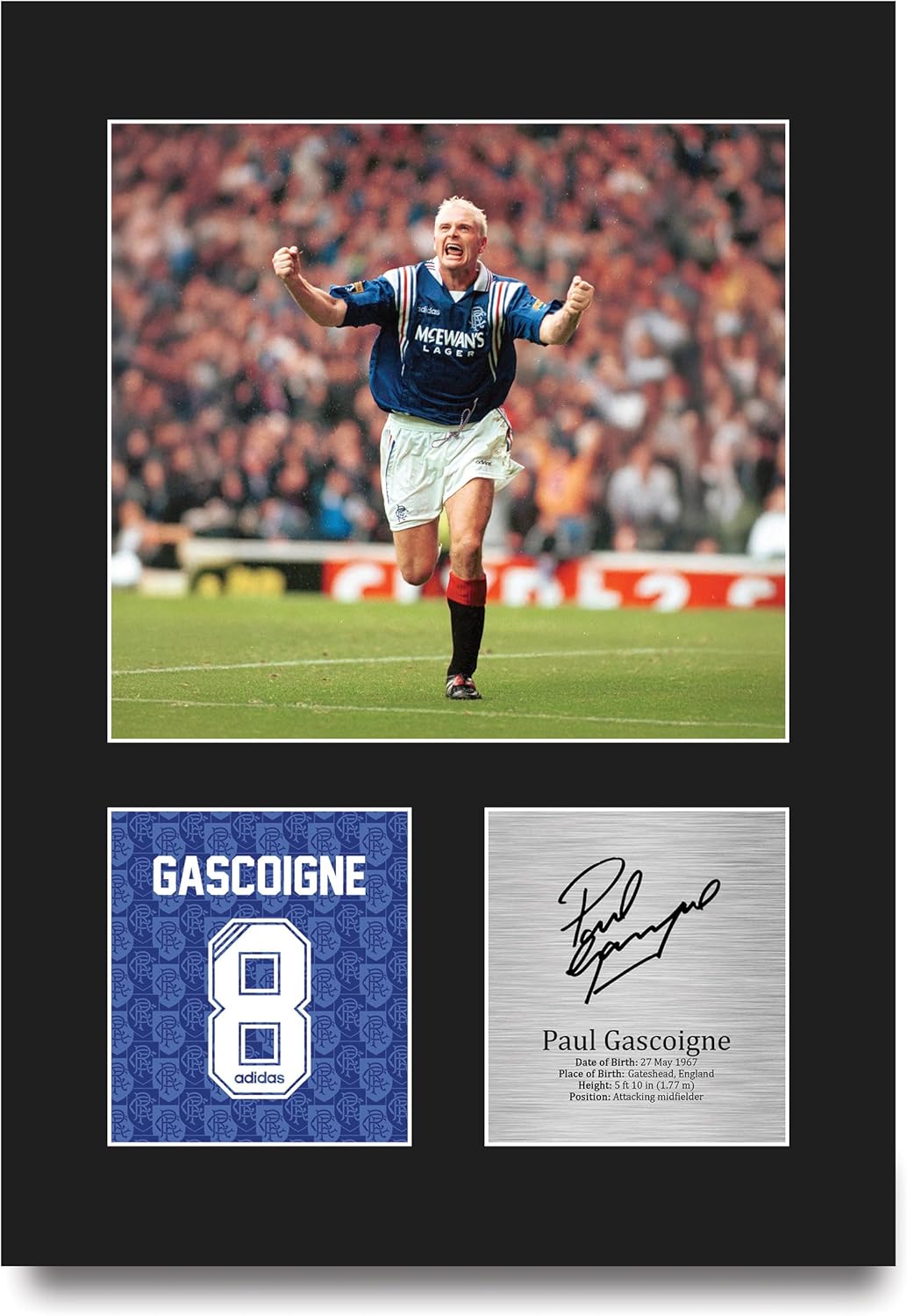 Thumbnail 6 de HWC Trading FR A3 Paul Gascoigne Rangers framed signed autograph picture (A3)