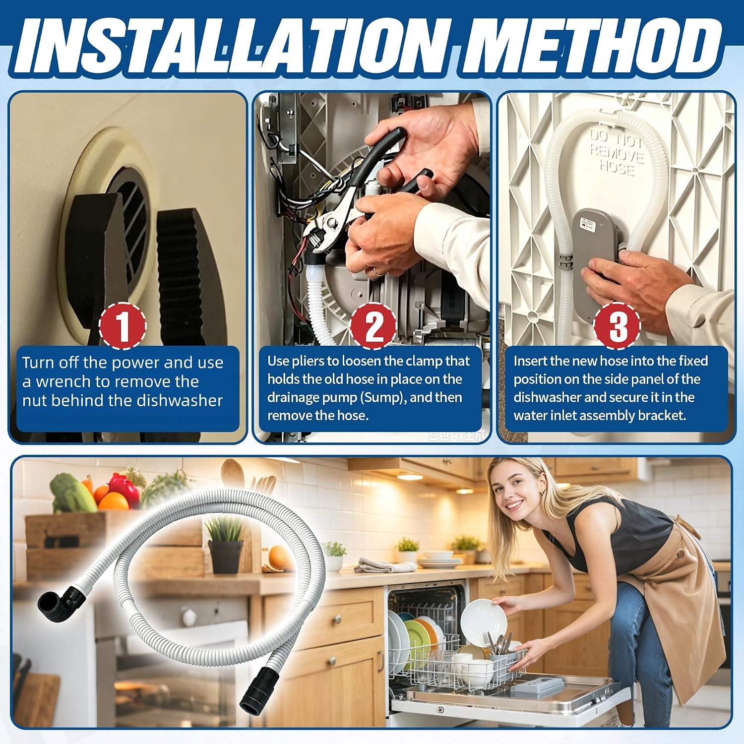 Thumbnail 4 de WPW10545278 Dishwasher Drain Hose