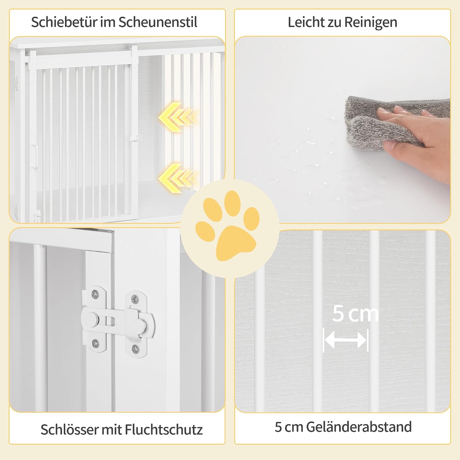 Thumbnail 4 de Hzuaneri DFC83613W Hundebox 81 cm Holz für Zuhause