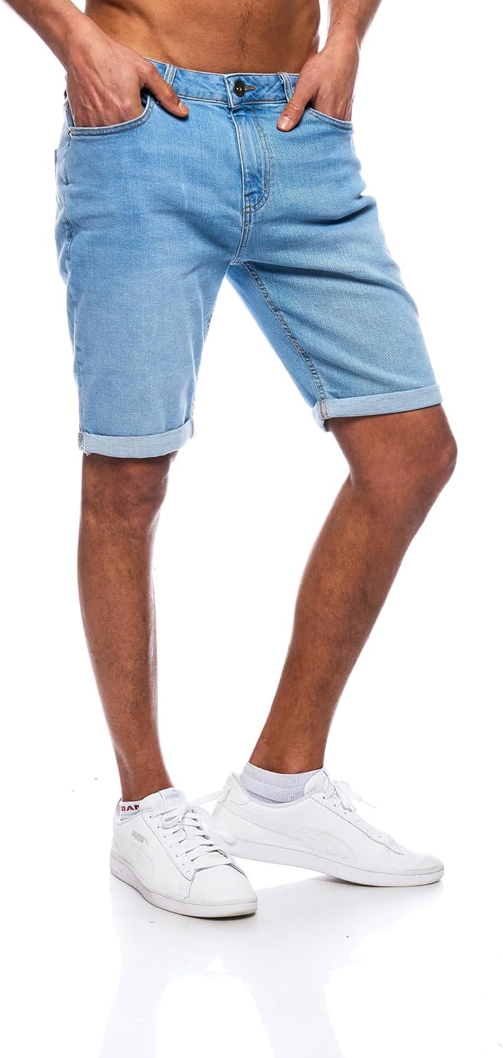 Thumbnail 2 de Jeel Herren Kurze Jeans-Shorts Slim-Fit im 5-Pocket-Style (Basic Washed)
