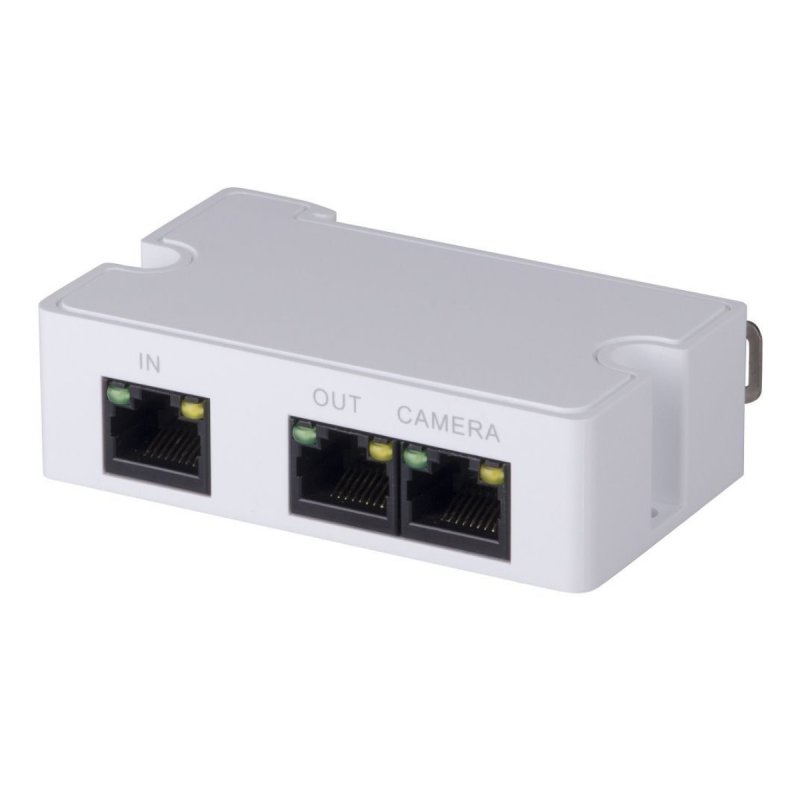 Detalle 2 de Dahua PFT1300: Transmiter de red PoE pasivo para hasta 3 cámaras IP a 300 m (compacto)