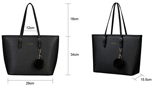 Detalle de URAQT Bolso Tote Grande para Mujer — Espacioso, versátil y con acabado en cuero PU impermeable