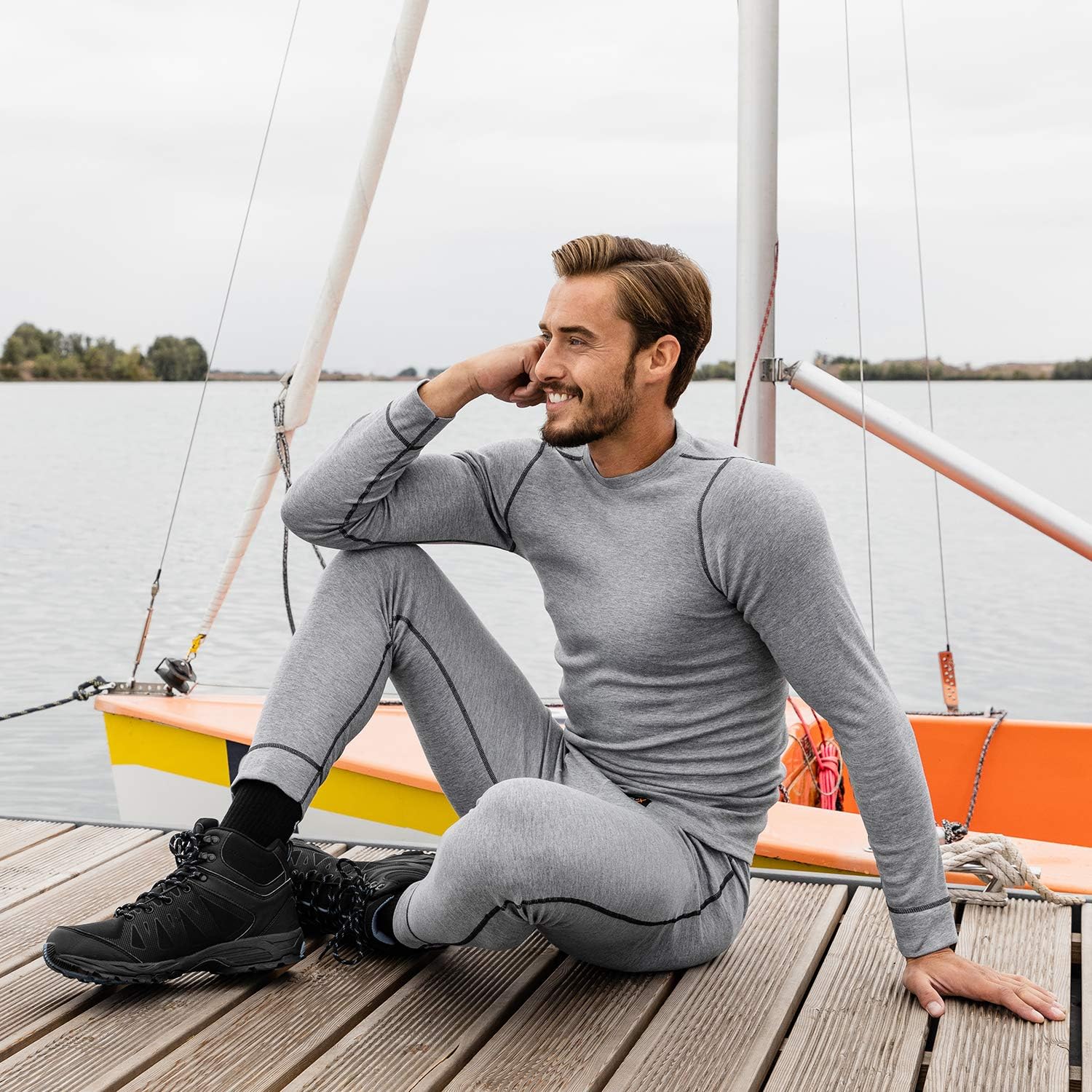 Detalle de Celodoro CFLEX POLARDRY – skid- och termounderställ för män i polyester