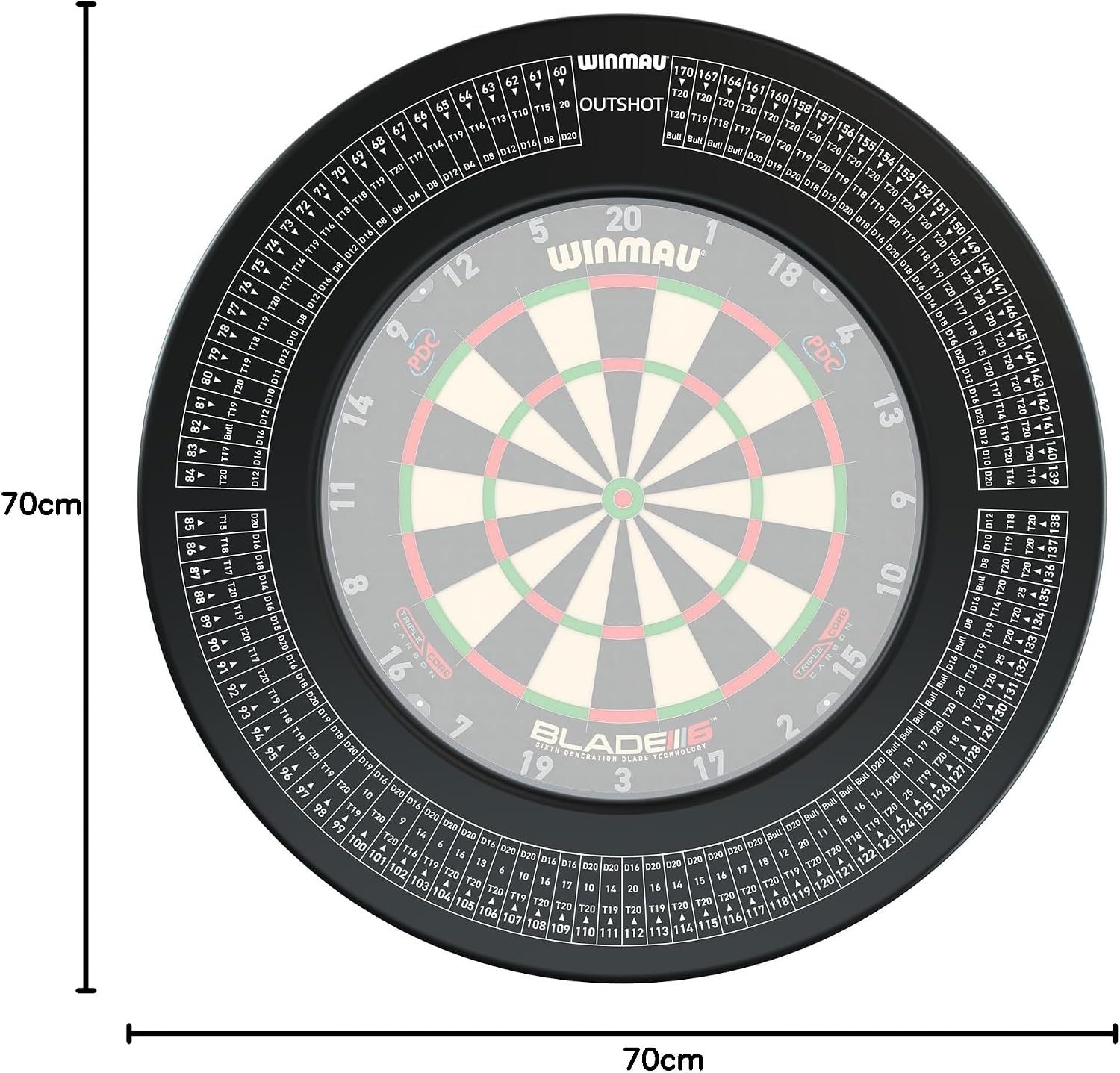 Thumbnail 6 de WINMAU Dartboard Surround per freccette: protezione e cornice per tavolo da gioco