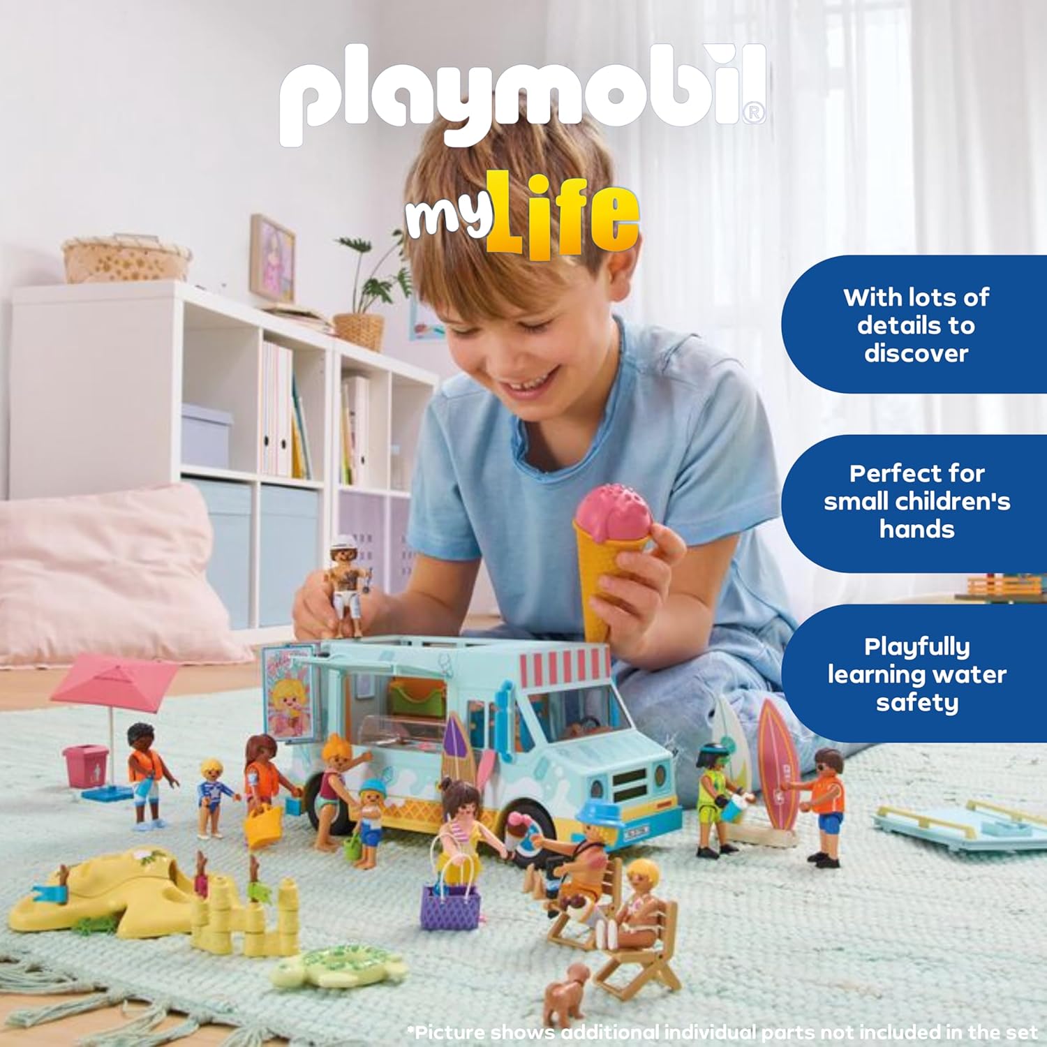 Detalle de PLAYMOBIL 71904 Eiswagen mit Surfshop ab 4 Jahren