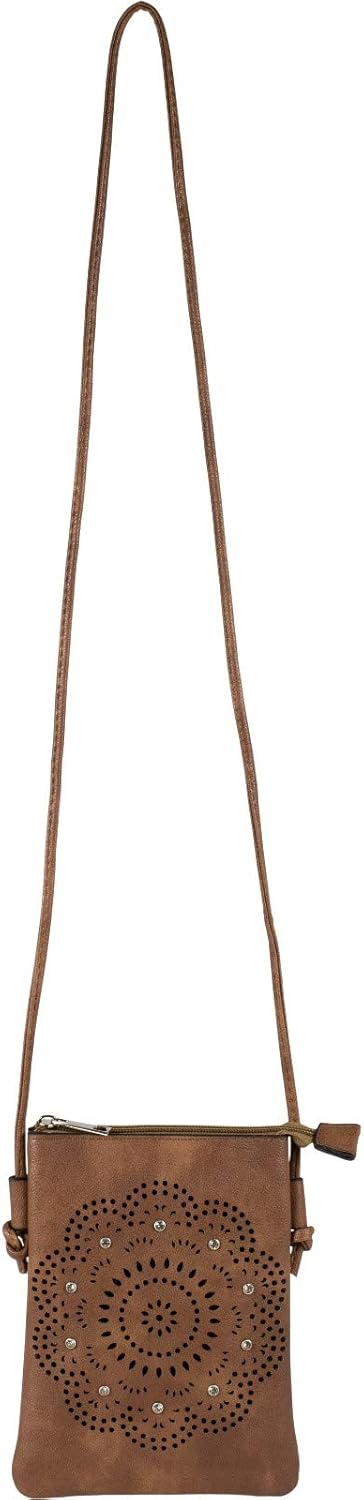 Thumbnail 2 de styleBREAKER Donna Mini Borsa a tracolla con Fiori Lasercut e Strass – taglio laser floreale, crossbody