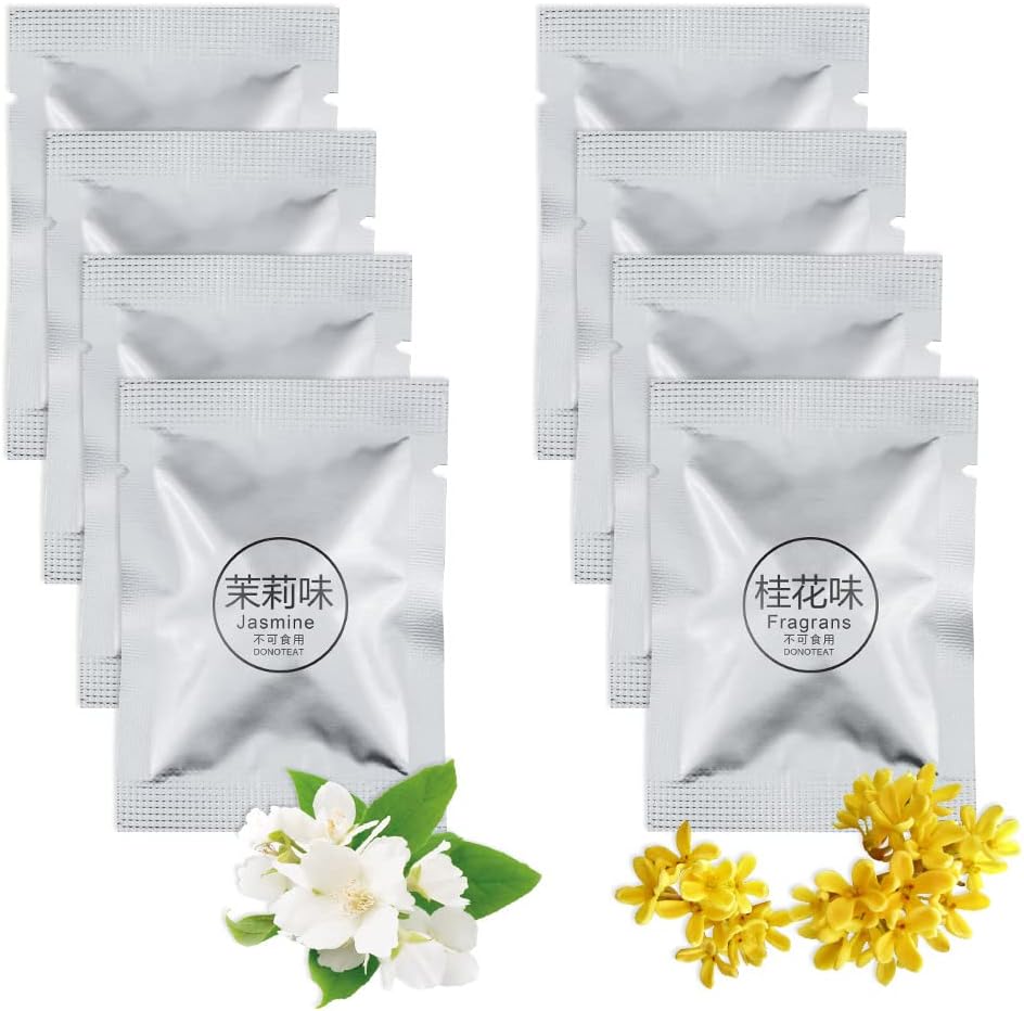 URAQT Auto Aromatherapie Tabletten – 8 Stück Duft-Refill Pads für Auto-Diffusor (4x Jasmin, 4x Osmanthus)