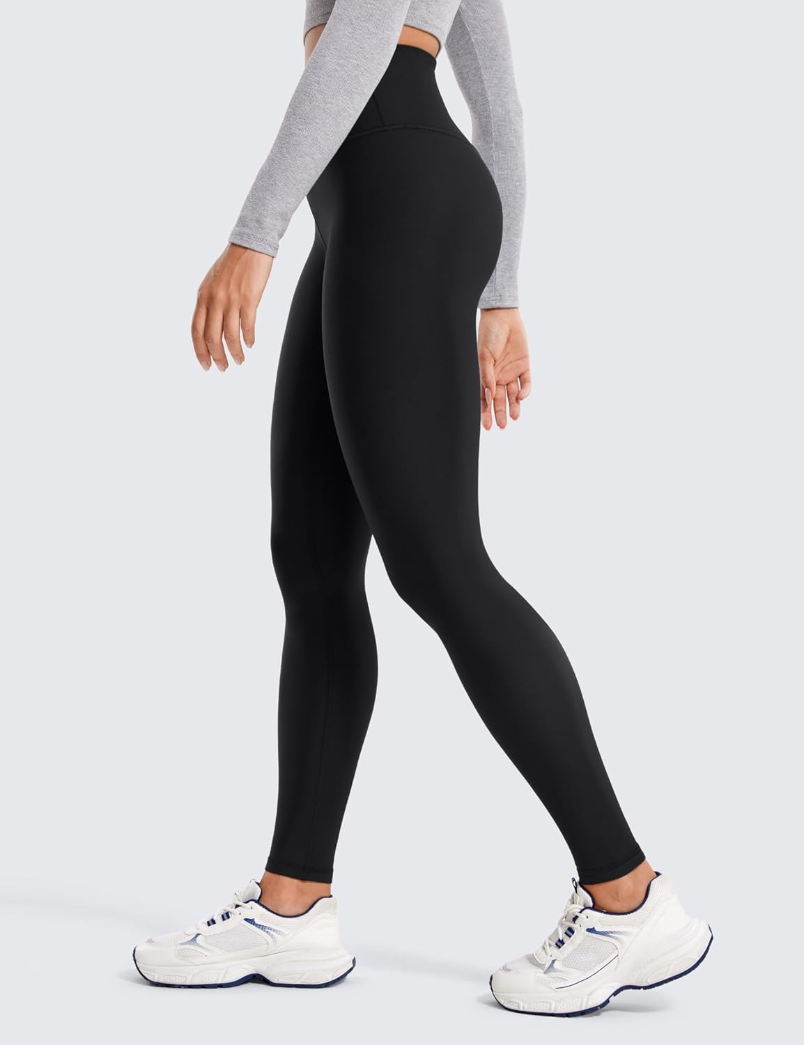 Detalle de CRZ YOGA Legging thermique femme taille haute avec poche – pour le yoga et le sport d’hiver