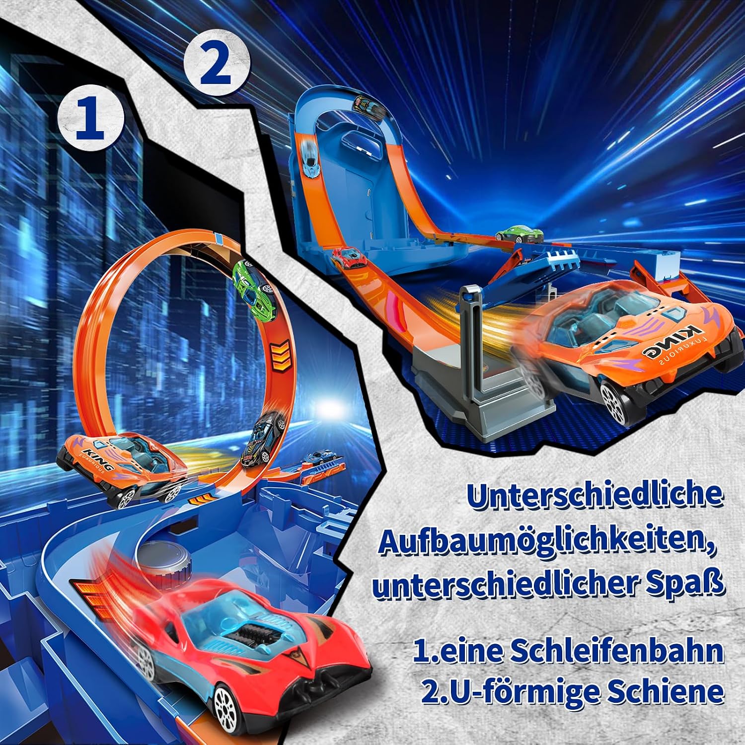 Thumbnail 2 de Charmofun Autorennbahn mit 6 Autos und Looping