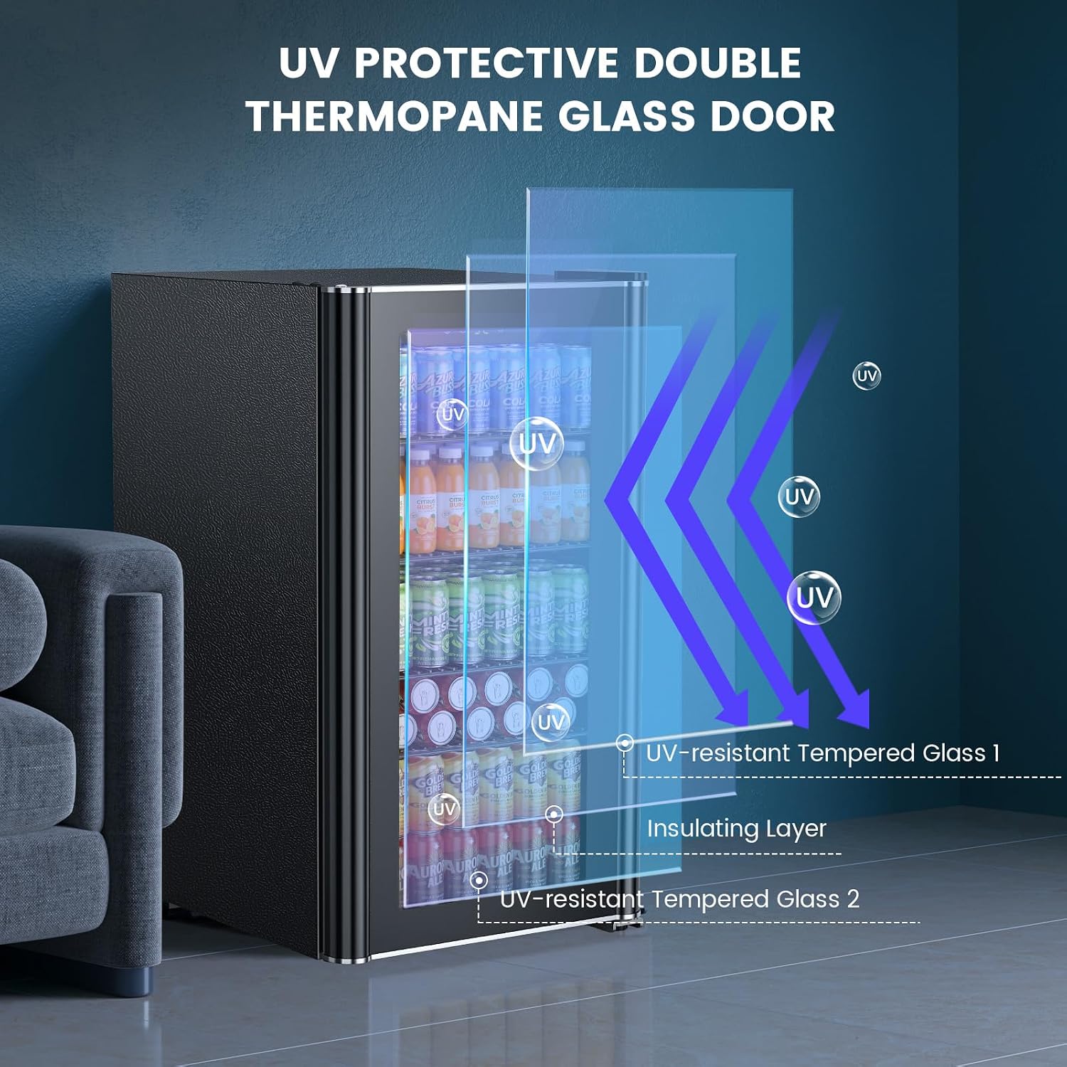 Thumbnail 6 de Electactic W5899H Beverage Refrigerator, 3.2 cu. ft., Glass Door and Adjustable Shelves