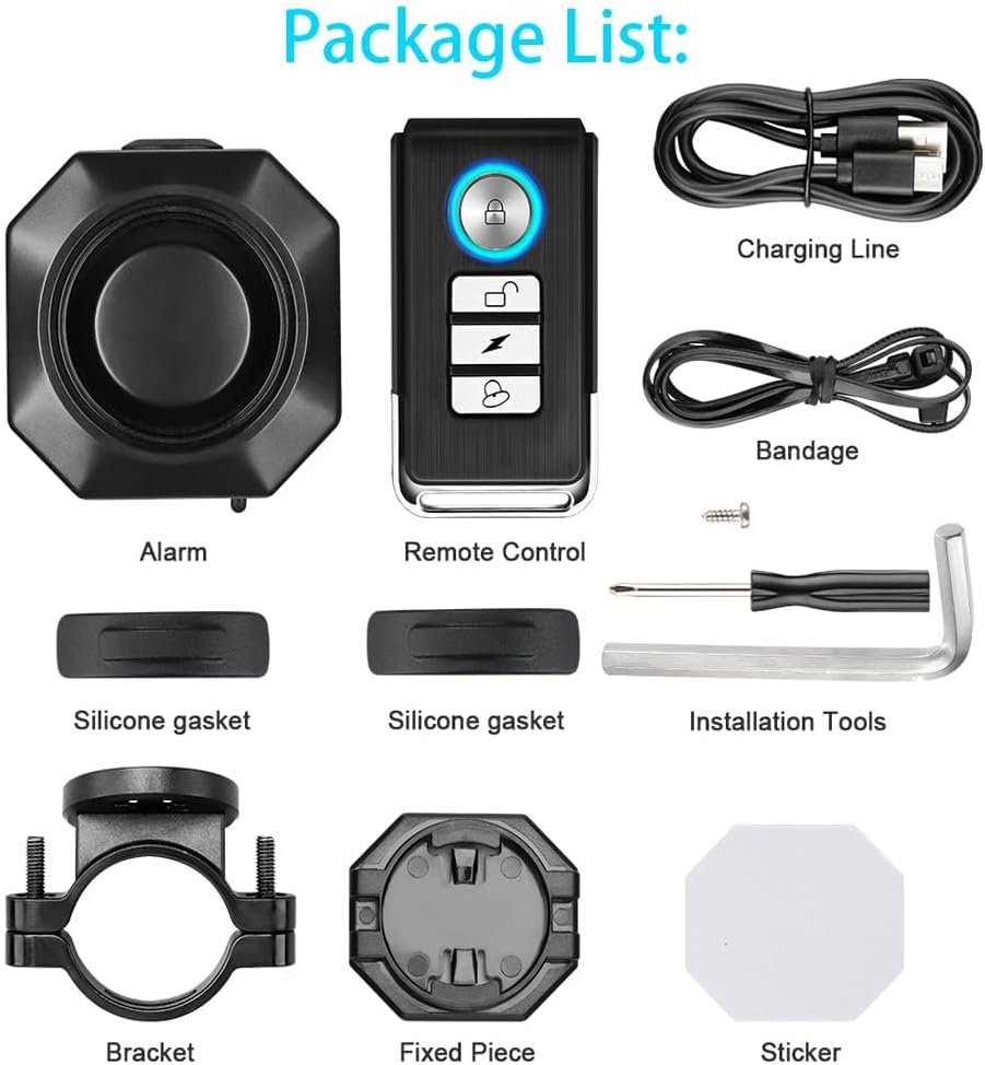Thumbnail 6 de Bike Alarm with Remote for Bikes and Scooters (110dB, USB-C Rechargeable, IP65)