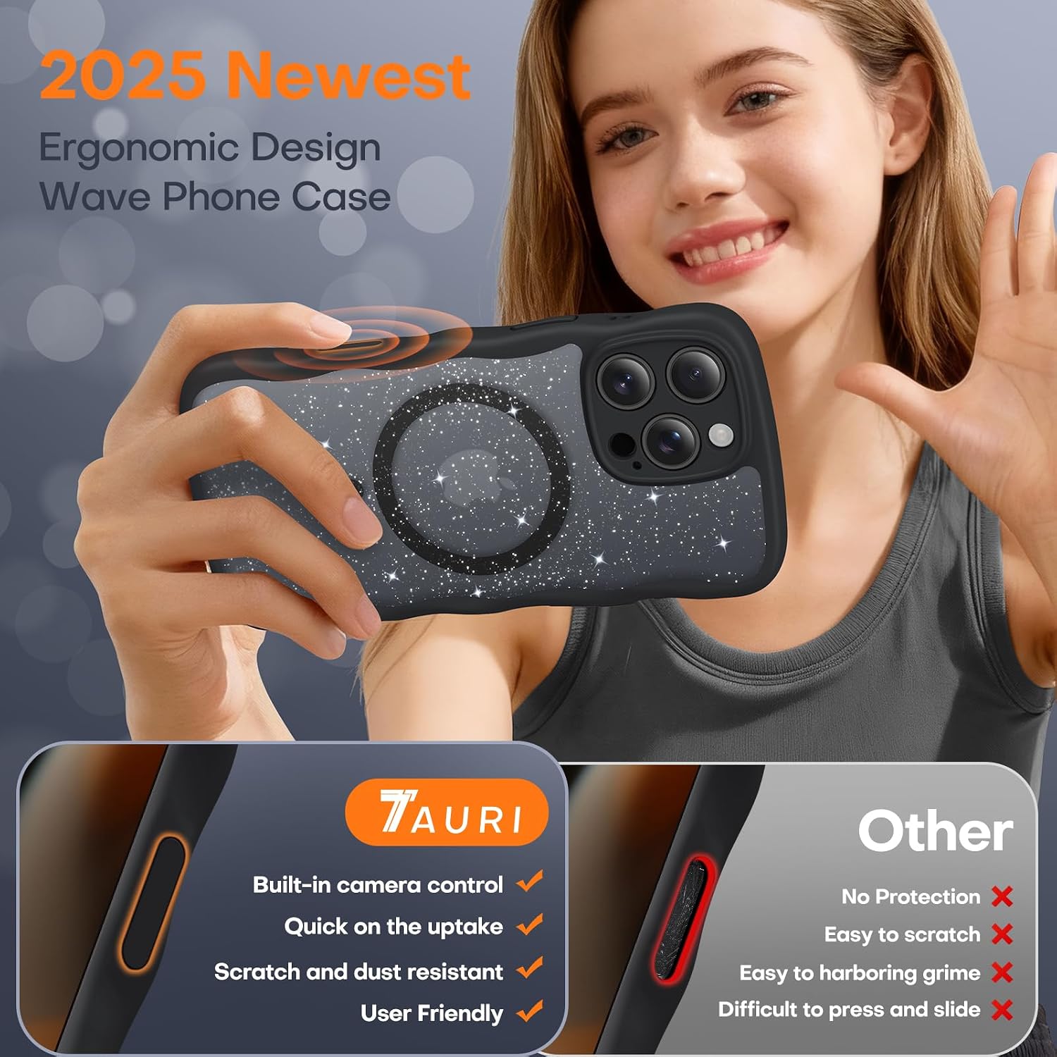 Detalle 2 de TAURI Magnetic iPhone 16 Pro Max Case, MagSafe