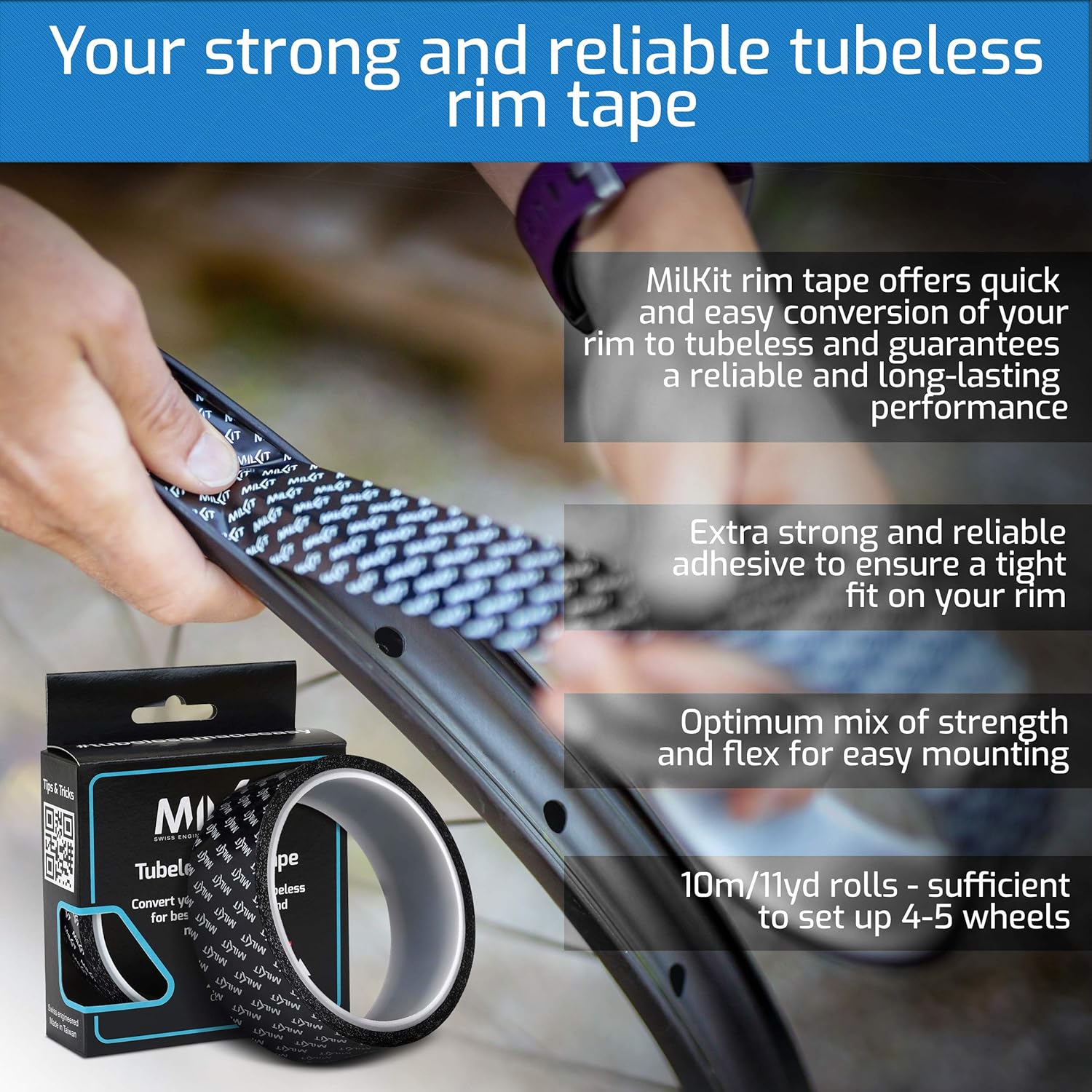 Detalle de Milkit Tubeless Rim Tape 10 M 32 mm