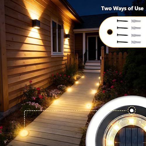 Thumbnail 3 de Flacchi Solar Bodenleuchten Warmweiß, 12 Stück – Außen wasserdicht, 8 LEDs je Leuchte
