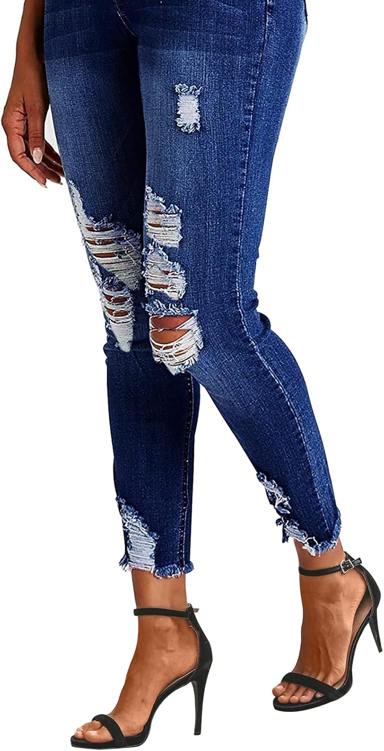 Detalle 2 de KUNMI Women's Ripped Skinny Jeans