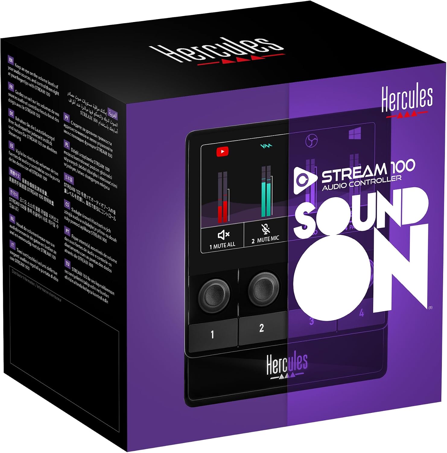 Detalle de Hercules Stream 100 : contrôleur intuitif pour gérer le son du streaming sur PC (Windows)