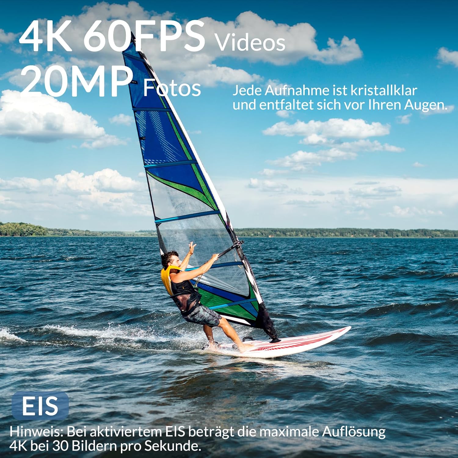 Thumbnail 1 de icefox Action Cam 4K 60FPS 20MP – Unterwasserkamera mit EIS, 30 m Tiefe, Dual-Akku und WLAN
