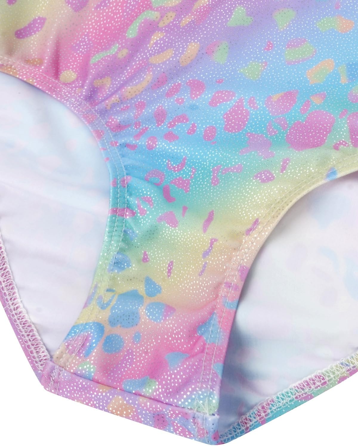 Thumbnail 1 de JiAmy Girls’ Sparkly Long-Sleeve Gymnastics Leotard with Shorts, Ages 3–12