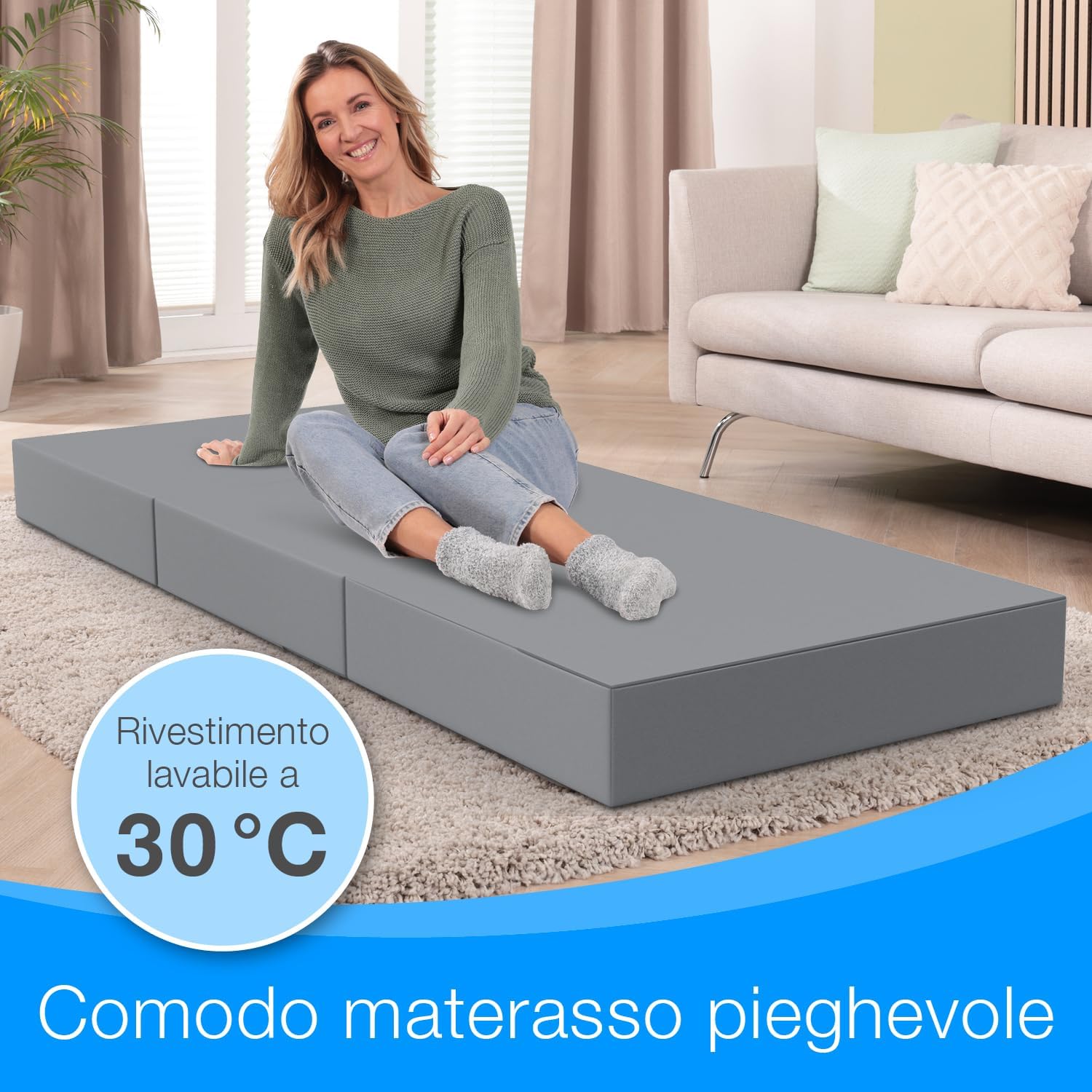 Thumbnail 6 de ELONEO materassino pieghevole per ospiti — 75 x 195 x 15 cm