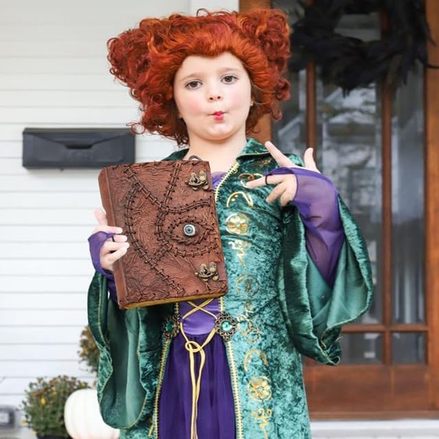 Detalle 2 de ULCH Hocus Pocus Spell Book, 8 x 6-Inch Leather Cover with Lock
