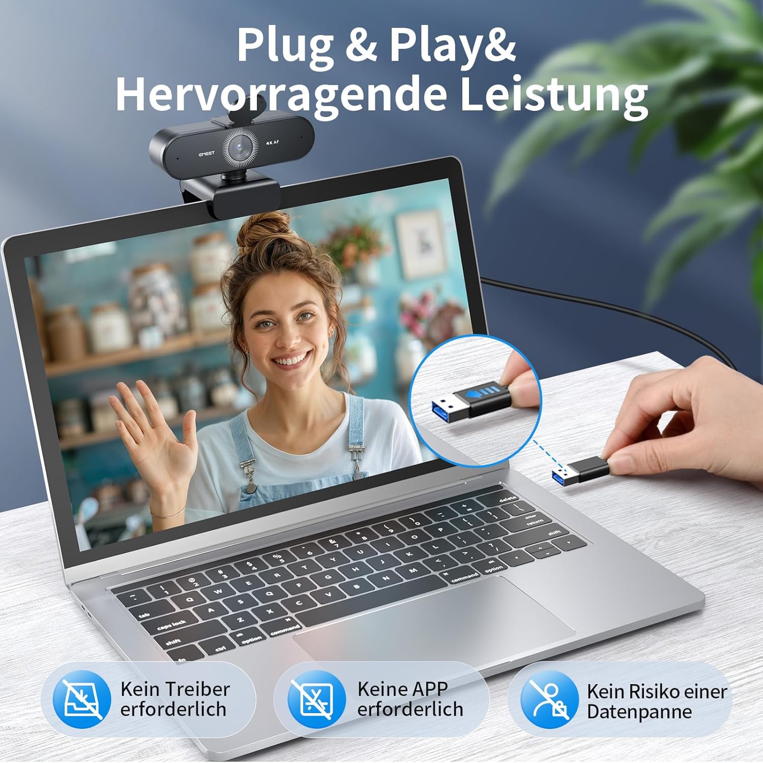 Detalle de NOVA 4K Webcam 73° Sichtfeld