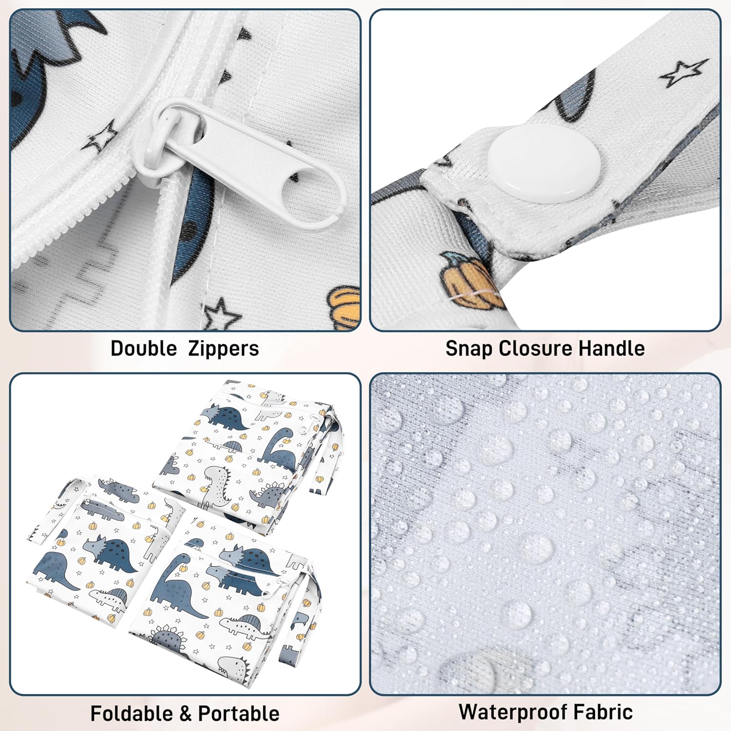 Thumbnail 2 de Zocipro Wetbag-Set (3 Stück) für Stoffwindeln – Nass- und Trocken-Wickeltaschen mit Reißverschluss